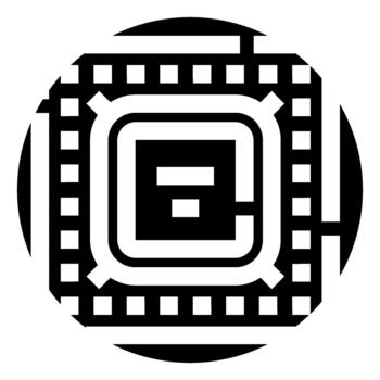 procesador pastilla computadora hardware tecnología icono vector