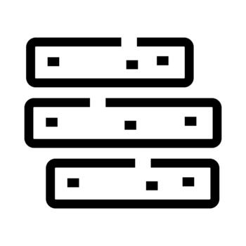 Stacked server rack icon representing data processing vector