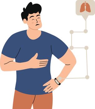 Man Using Smartwatch. vector