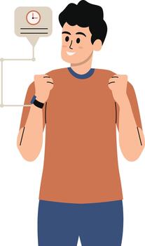 Man Using Smartwatch vector