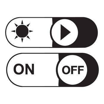 Sleek Black Toggle Switch User Interface Element Design vector
