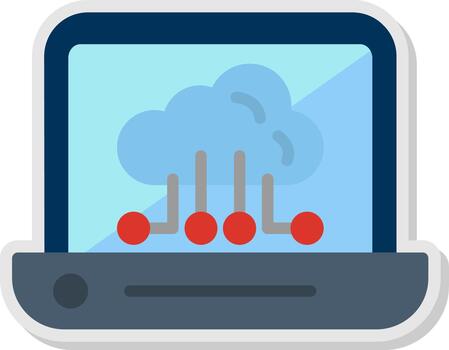 nube informática plano sombra diseño vector