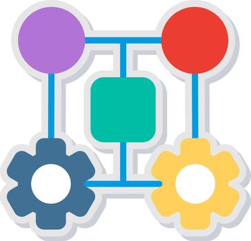 Machine Learning Flat Shadow Design vector