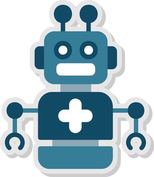Robot Flat Shadow Design vector