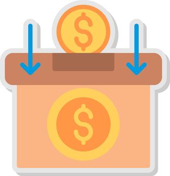 Insert coin Flat Shadow Design vector