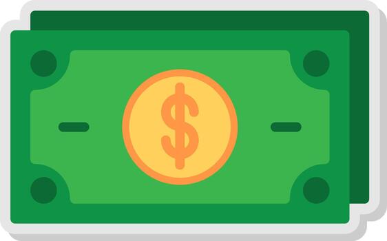 Dollar Note Flat Shadow Design vector