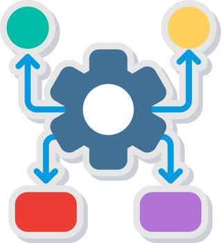 Settings Flat Shadow Design vector