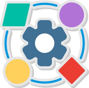 Process Flat Shadow Design vector