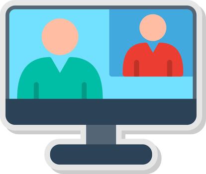 video conferencia plano sombra diseño vector