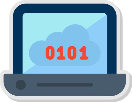 binario código plano sombra diseño vector
