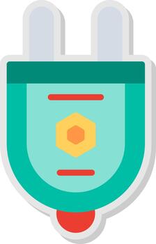 enchufe plano sombra diseño vector