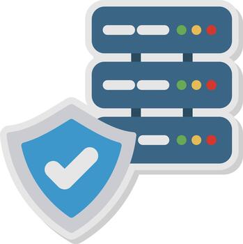 Database Security Flat Shadow Design vector