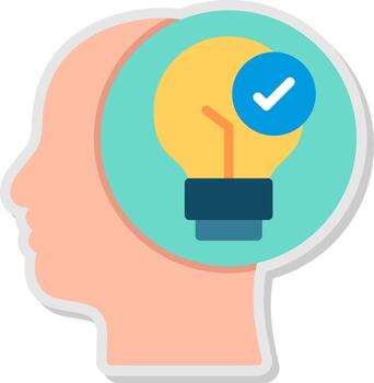 creativo mente plano sombra diseño vector