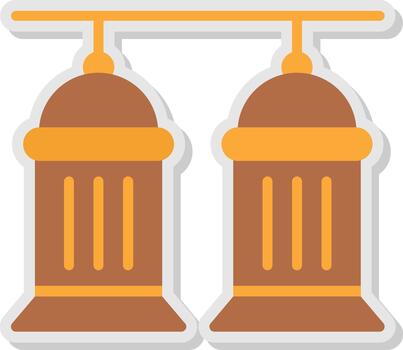 Lantern Flat Shadow Design vector