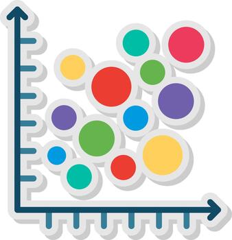 Bubble Graph Flat Shadow Design vector