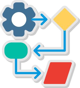 programación proceso plano sombra diseño vector