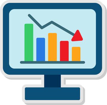 Decline Flat Shadow Design vector