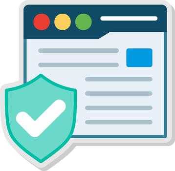 Browser Security Flat Shadow Design vector