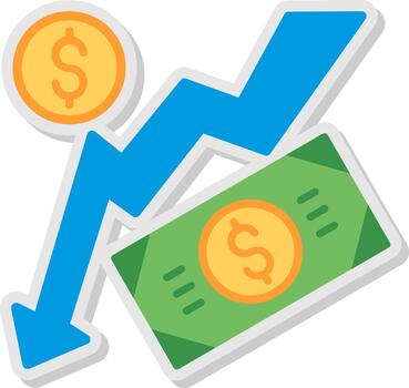 Devaluation Flat Shadow Design vector