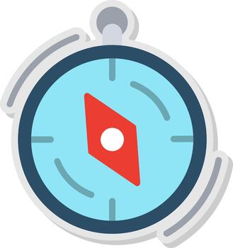 Compass Flat Shadow Design vector