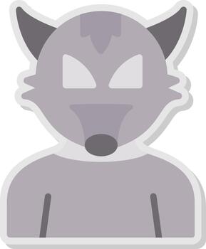 Warewolf Flat Shadow Design vector