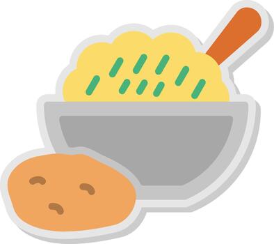 machacado patatas plano sombra diseño vector