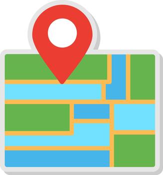 Map Flat Shadow Design vector