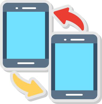 Data Synchronization Flat Shadow Design vector