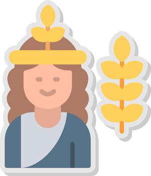 Demeter Flat Shadow Design vector