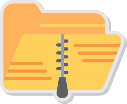 Zip Folder Flat Shadow Design vector