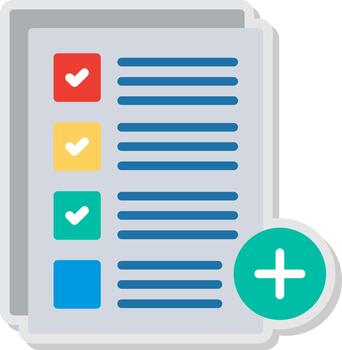 añadir tarea plano sombra diseño vector