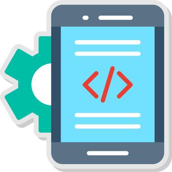 Mobile App Developer Flat Shadow Design vector