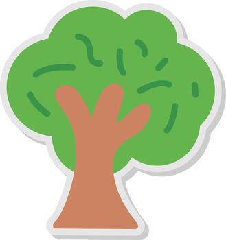 árbol plano sombra diseño vector