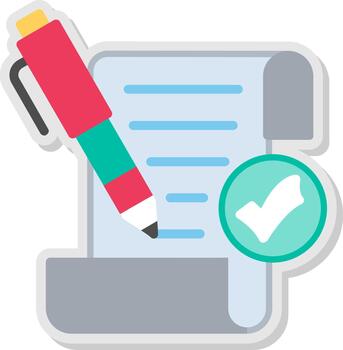 contrato plano sombra diseño vector