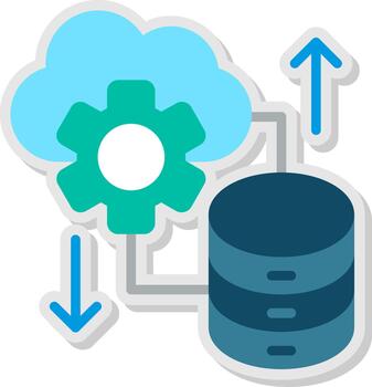 Cloud Database Flat Shadow Design vector
