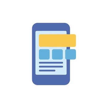 Simple Flat Style Mobile Interface Concept with Floating Elements Design vector