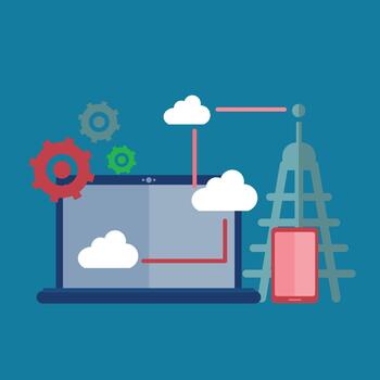 nube informática y inalámbrico red conectividad vector