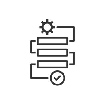 Procesando icono - diagrama de flujo icono vector