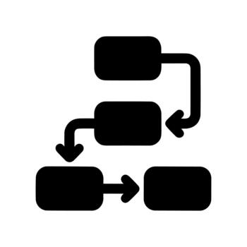 sólido redondeado rectángulo diagrama de flujo diagrama proceso jerarquía estructura icono vector