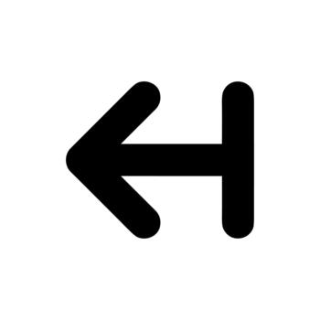Bold Flat Back Arrow Navigation Button for Website Interface Design vector