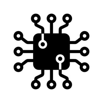 sencillo línea Arte pastilla procesador componente sistema tecnología icono vector