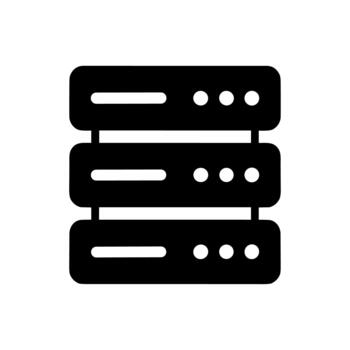 Solid Style Simple Server Rack Data Storage System Technology Icon vector