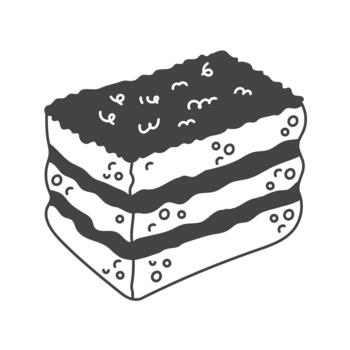Rectangular Chocolate Cake Slice Icon vector