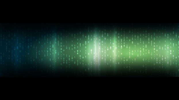 gloeiend tech abstract beweging achtergrond met binair code video