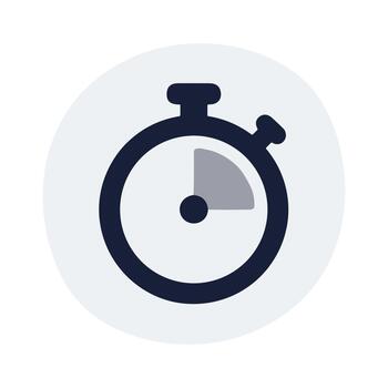 Simple Flat Clock Timer Icon Round Shape Time Management Element vector