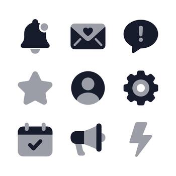 Simple Flat Style User Interface Elements and Basic App Icon Set vector