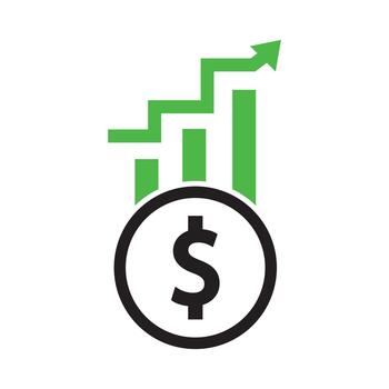 dólar arriba y abajo icono. precio disminución y incrementar silueta vector