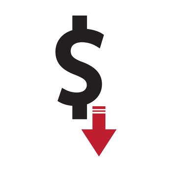 precio disminución y incrementar símbolo. vector