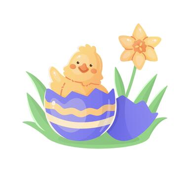 linda polluelo eclosión Pascua de Resurrección huevo vector