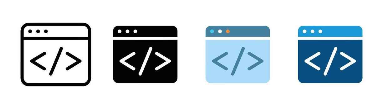 web navegador codificación soporte icono . software desarrollo símbolo para programación idioma, html guion, y sitio web Ingenieria colocar. vector